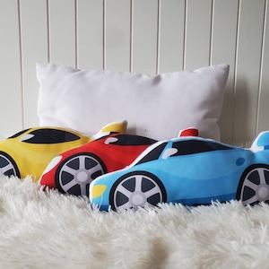 Kids Car Throw Pillow, Car Plush Toy, Car Room Decor