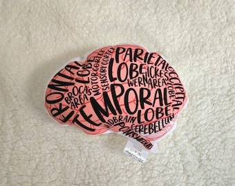 Anatomical Brain Pillow, Science Decor, Therapist Gift