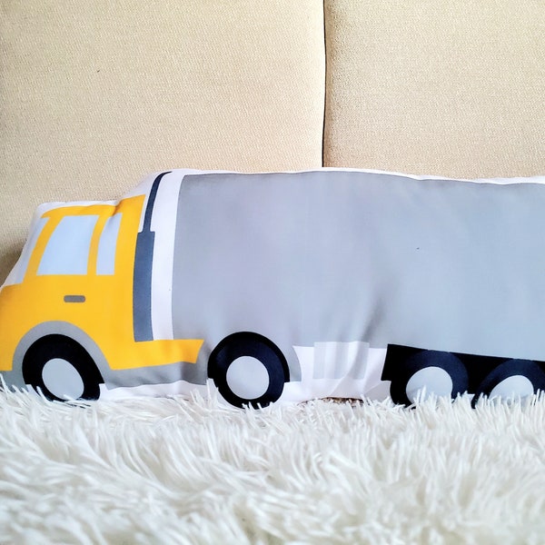 16 Wheeler Pilllow, Semi Truck Throw Pillow, Truck Pillow, Kids Room Decor, Boys Room Decor