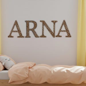 Leopard Print Decal Wall Letters – Custom Name or Monogram