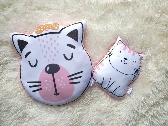Minimalist cat cheap pillow