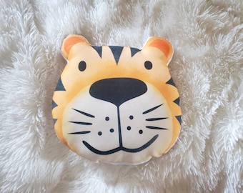 Oreiller de pépinière de visage de tigre, décor de pépinière, décor de chambre de bébé de tigre de safari, décor d'animal de jungle