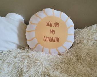 You Are My Sunshine Sun Shaped Pillow, Sun Nursery Decor, Sun Kids Throw Cushion