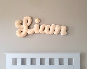 Custom Plush Name Wall Pillow,  Name Sign Letters For Wall, Plush Letters For Nursery Wall, Plush Fabric Name Sign For Wall