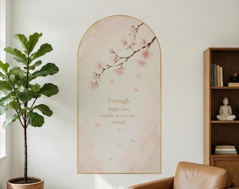 Enough Exactly As You Are | Peel Stick Therapist Office Decor | Counseling Therapy Wall Art