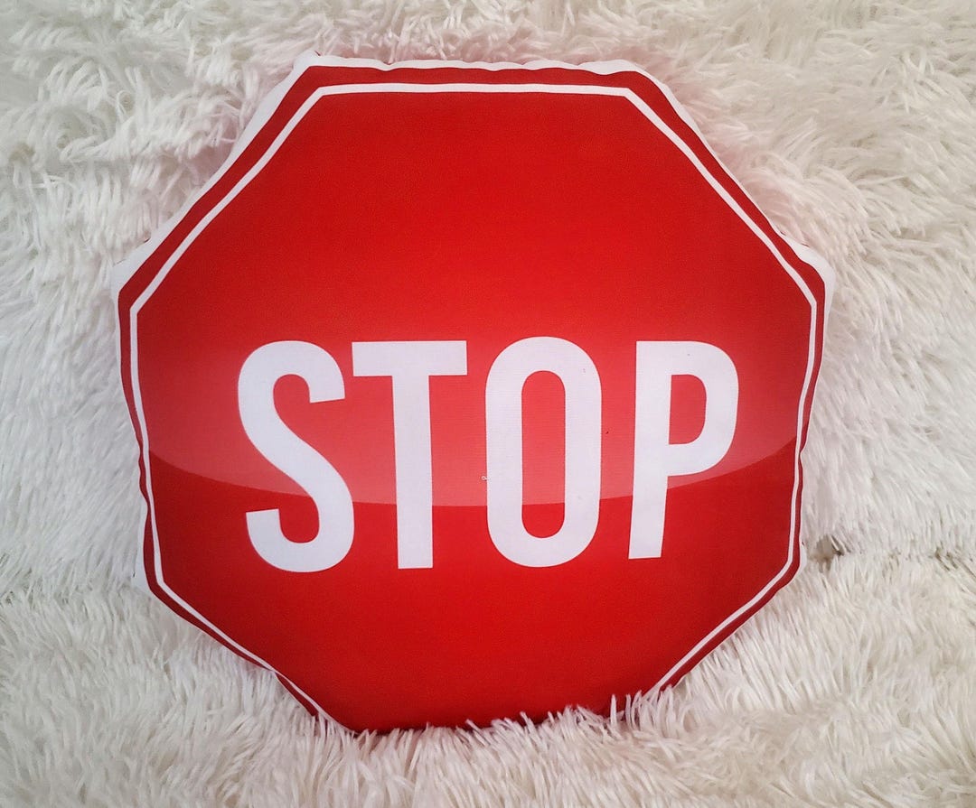 Stop Sign Pillow, Kids Room Decor, Playroom Accent Pillow - Etsy