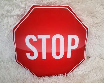 Stop-Schild Kissen, Kinderzimmer Dekor, Spielzimmer Akzent Kissen
