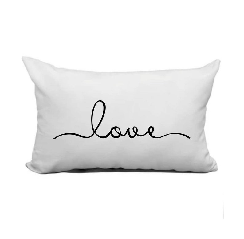 Love Inspirational Motivational Pillow Word Quote Throw Cushion 12x 18 imagem 2