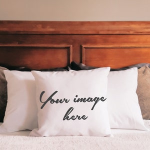 Pillow Mockup White Square Cushion Mock-up 18x18