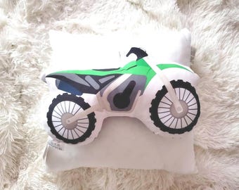 Kids Motorcycle Pillow, Dirtbike Pillow, Boy Nursery Decor, Boys Decorative Pillow, Kids Room Decor, Boys Room Decor