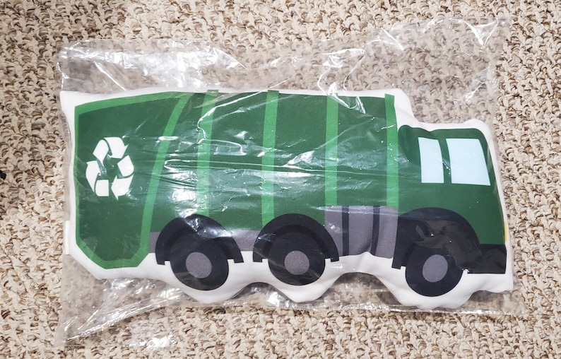 Firetruck Pillow, Schoolbus Pillow, Construction Truck Pillow, Garbage truck Decorative Pillow, Kids Room Decor, Boys Decor image 3