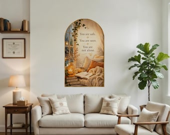 Therapist Office Wall Decal | You Are Safe, Not Alone, Healing Space Wall Art