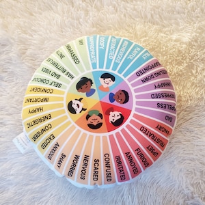 Kids Emotional Regulation Tool, Children Feelings Wheel Pillow, Kids Feelings Wheel, Child Therapist Decor, Therapist Tool, Therapist Gift