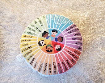 Children's Feelings Wheel Pillow, Kids Emotional Regulation, Therapist Tool