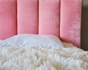 Upholstered Headboard Wall Panels, Children's Pink Headboad,  Accent Wall Decor, Kids Wall Panel