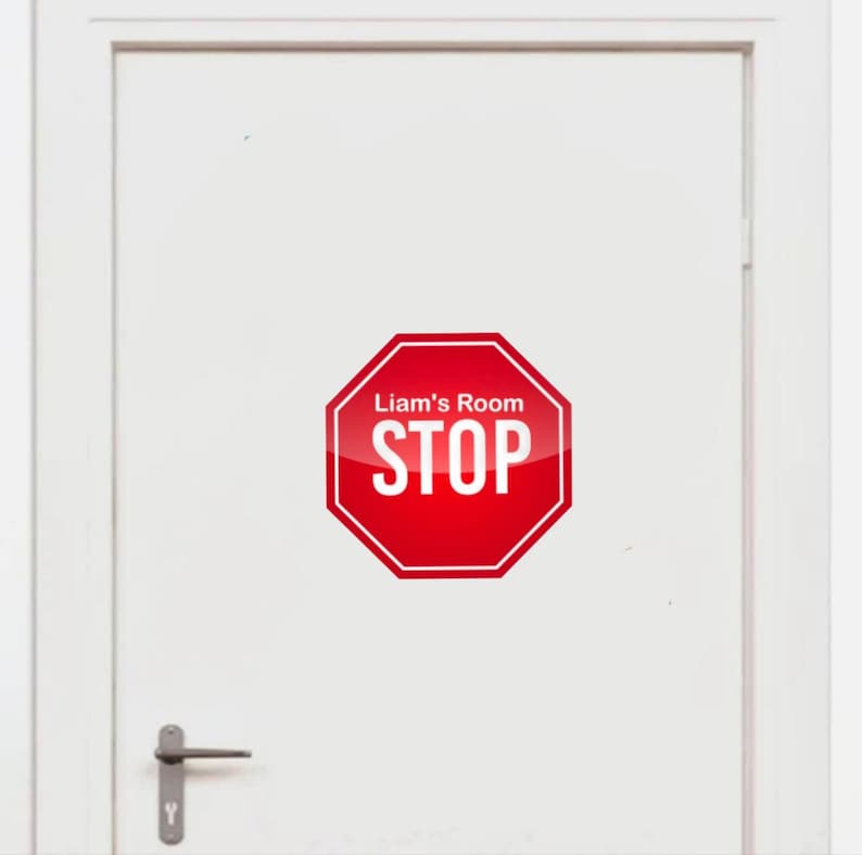 Personalized STOP Sign Fabric Wall Decal, Boys Room Decor - Etsy