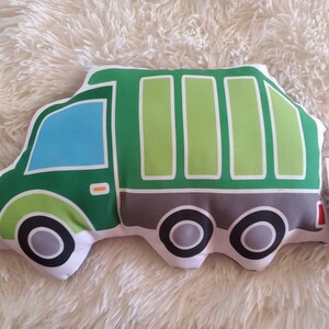 Cement Truck Pillow, Garbage Truck Pilllow, Boys Decorative Pillow, Kids Room Decor, Boys Room Decor image 7