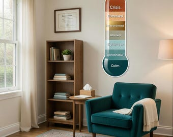 Emotional Thermometer Wall Decal — Therapy Office Feelings Chart