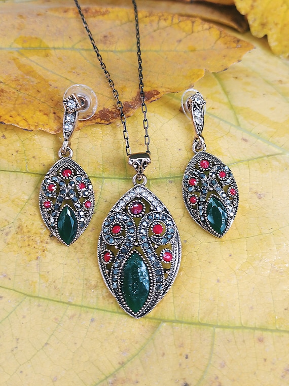 Authentic Turkish Ottoman Jewelry Set Gift Vintage Design ...
