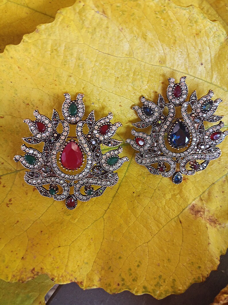 Broche Vintage Signée IG (Irina Goudkova) - Sultan Émaillé Plaqué Or - Strass - Très Bon État - Occasion
