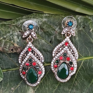 Authentic Turkish Ottoman Jewelry Unique Gift  Earrings Vintage Style Hurrem Sultan Magnificent Century Christmas Gift For Her