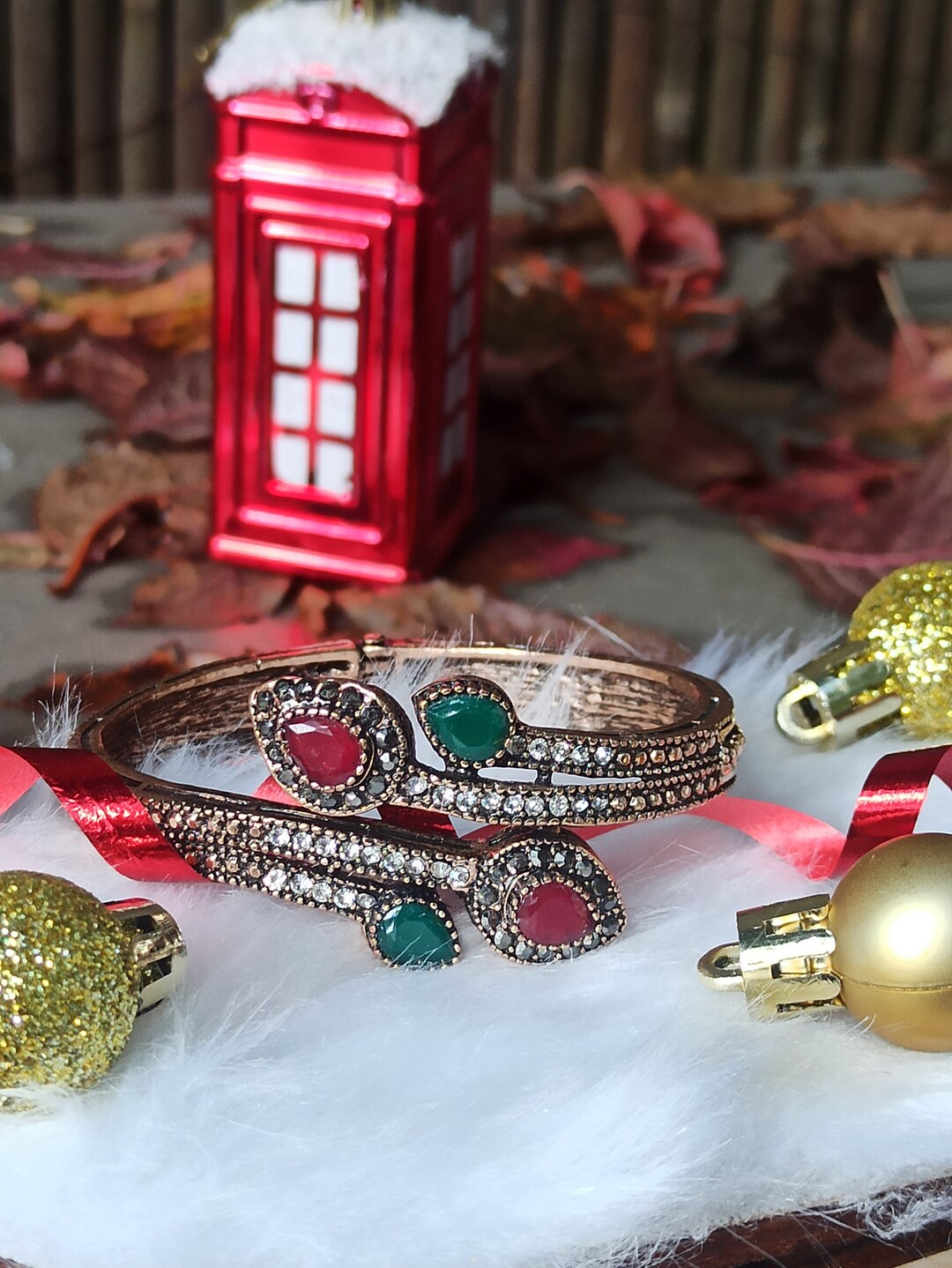 Bracelet Turc Hurrem Sultan Style Ottoman - Rouge Rubis Et Argent 925