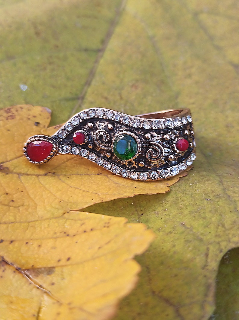 Authentic Turkish Ottoman Jewelry Unique Gift Ring Vintage FIRUZE