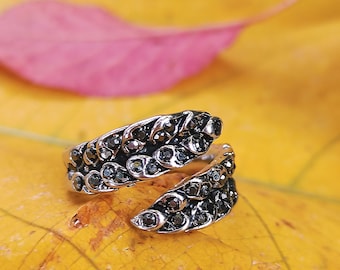 Ottoman Style Crystal Ring • Antique Silver Plated Turkish Jewelry