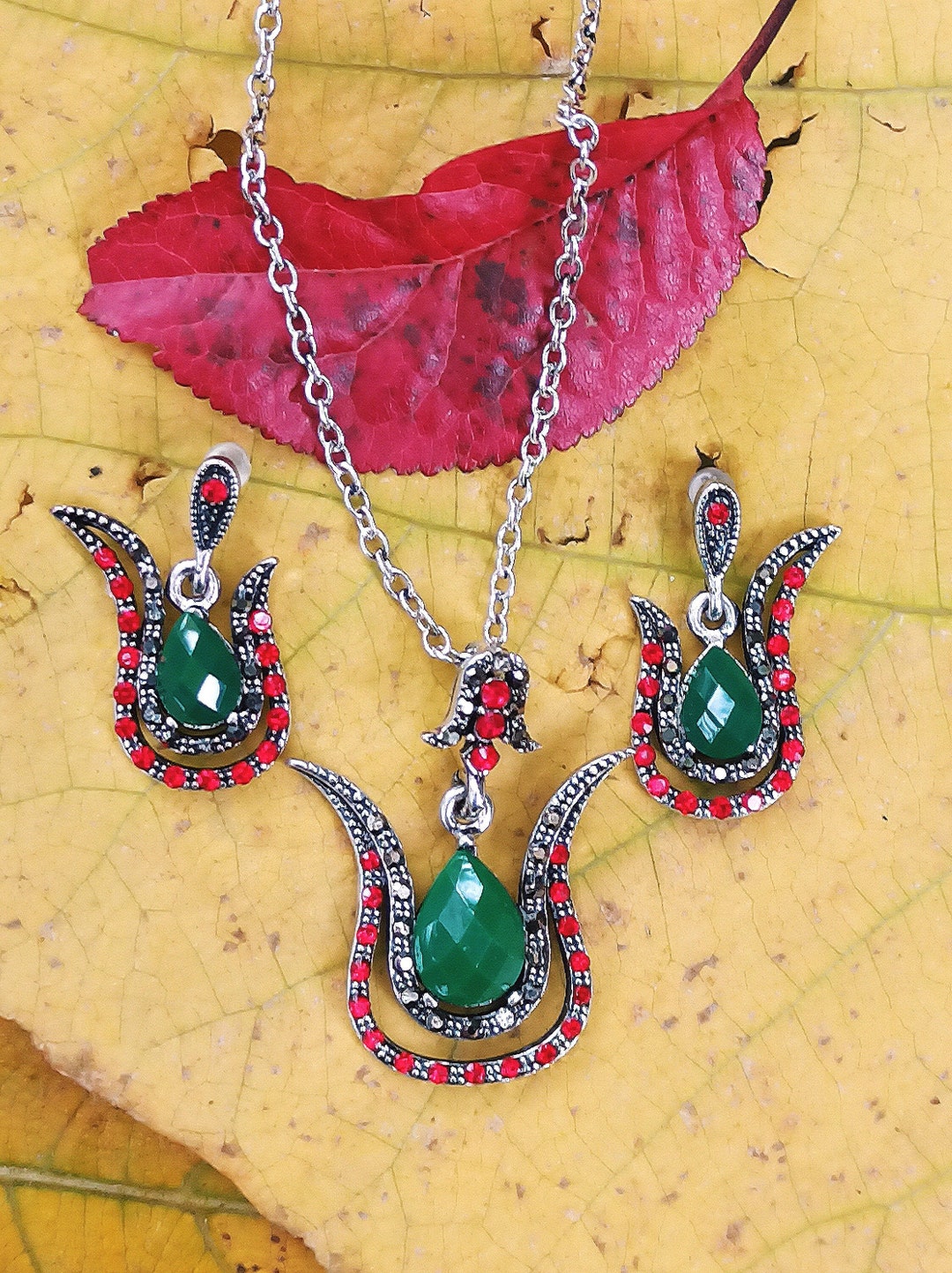Authentic Turkish Ottoman Jewelry Set Gift Unique Vintage Etsy UK