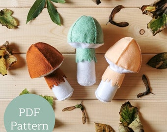 Hand Stitching Mushrooms | Felt mushrooms | Diy pattern | Animal Stuffie | Modern Maker Club