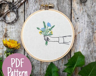 Embroidery Pattern - DIY Embroidery Pattern - Modern Embroidery -  Digital download - Embroidery - Handmade Embroidery - DIY Tutorial - Art