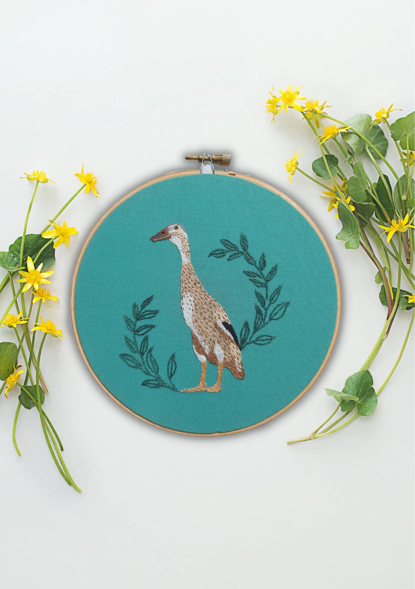 Runner Duck Embroidery | Embroidery PDF Pattern | Thread painting | Modern Maker Club | modern embroidery