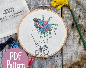 Embroidery Pattern - DIY Embroidery Pattern - Modern Embroidery -  Digital download - Embroidery - Handmade Embroidery - DIY Tutorial - Art