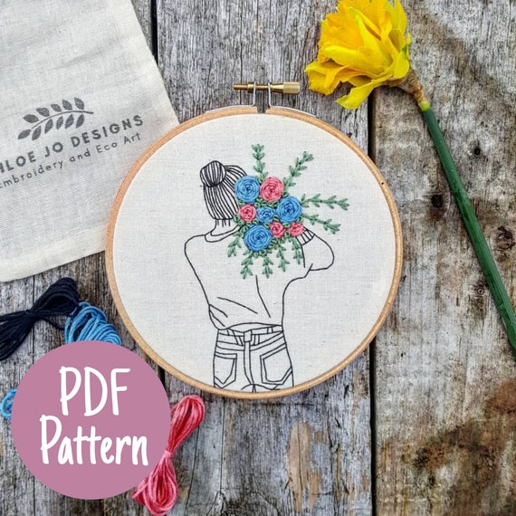 Embroidery Modern Embroidery Handmade Embroidery Digital download DIY Embroidery Pattern Embroidery Pattern Art DIY Tutorial