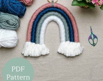 Macrame rainbow wall hanging | Macrame | Diy pattern | Modern Maker Club