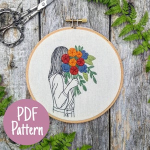 Embroidery Pattern - DIY Embroidery Pattern - Modern Embroidery -  Digital download - Embroidery - Handmade Embroidery - DIY Tutorial - Art