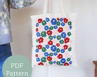 Embroidery tote bag pattern |  Embroidery diy | Contemporary Embroidery