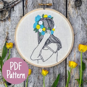 Embroidery Pattern - DIY Embroidery Pattern - Modern Embroidery -  Digital download - Embroidery - Handmade Embroidery - DIY Tutorial - Art