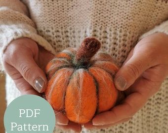 Needle Felting pumpkin | Needle felting PDF Pattern | Needle Felting| Modern Maker Club | Modern felting