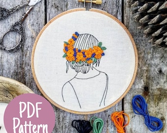 Embroidery Pattern - DIY Embroidery Pattern - Modern Embroidery -  Digital download - Embroidery - Handmade Embroidery - DIY Tutorial - Art