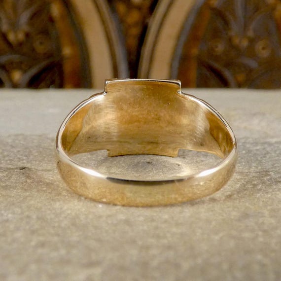 Vintage Rectangular Faced Signet Ring in 9ct Old … - image 5