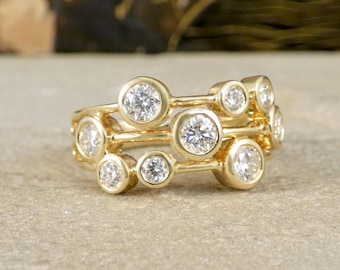 Diamond Bubble Style Ring in 14ct Yellow Gold