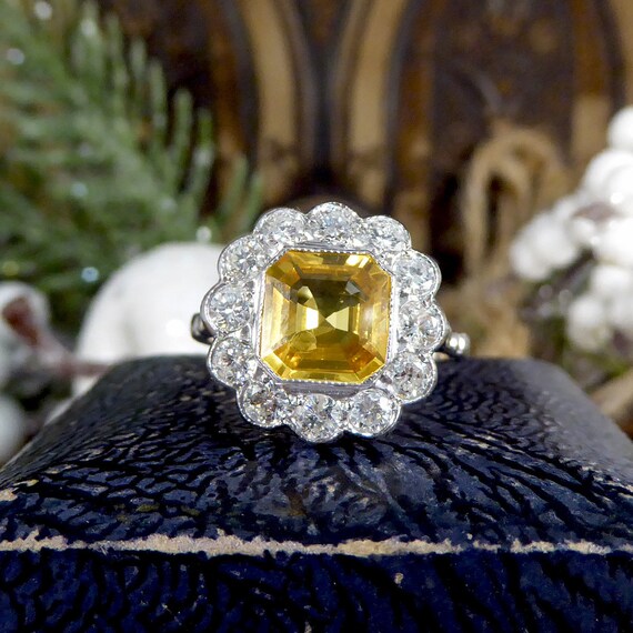 Asscher cut yellow sapphire outlet