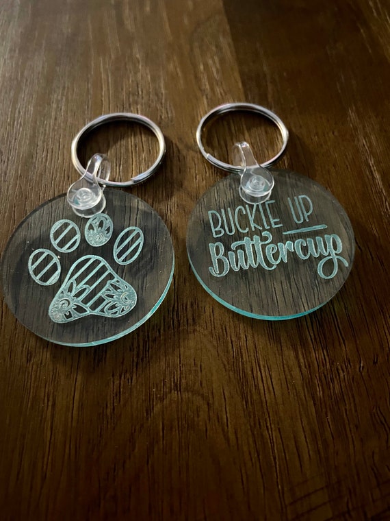 Plastic keychains with sayings clearance