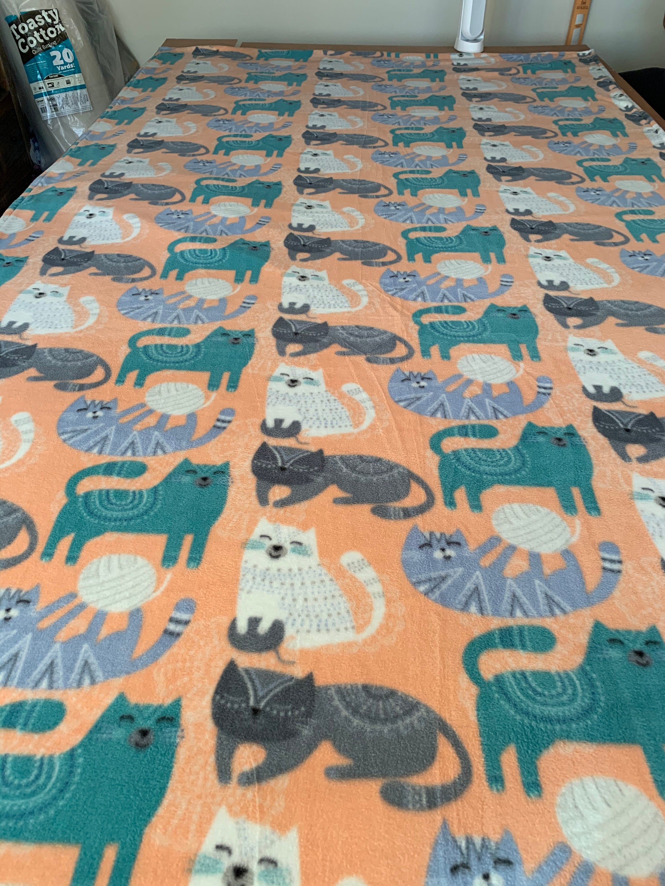 Multi Color Cats Double Sided Extralong Fleece Blanket Etsy