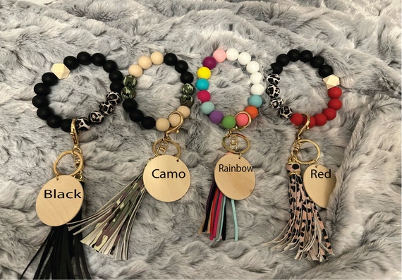 Choose Happiness Wristlet Keychain Floral Boho Key Fob Silicone Beaded Bangle Key Chain Oversized Wristlet Gift for Women Gift for Her Etsy Canada