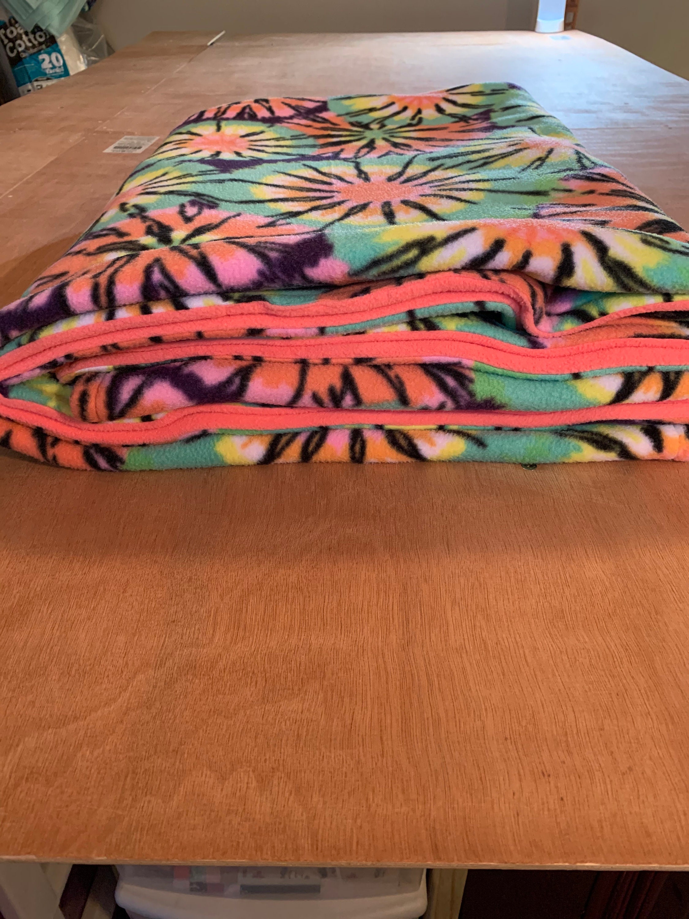Tie Dye Double Sided Fleece Blanket