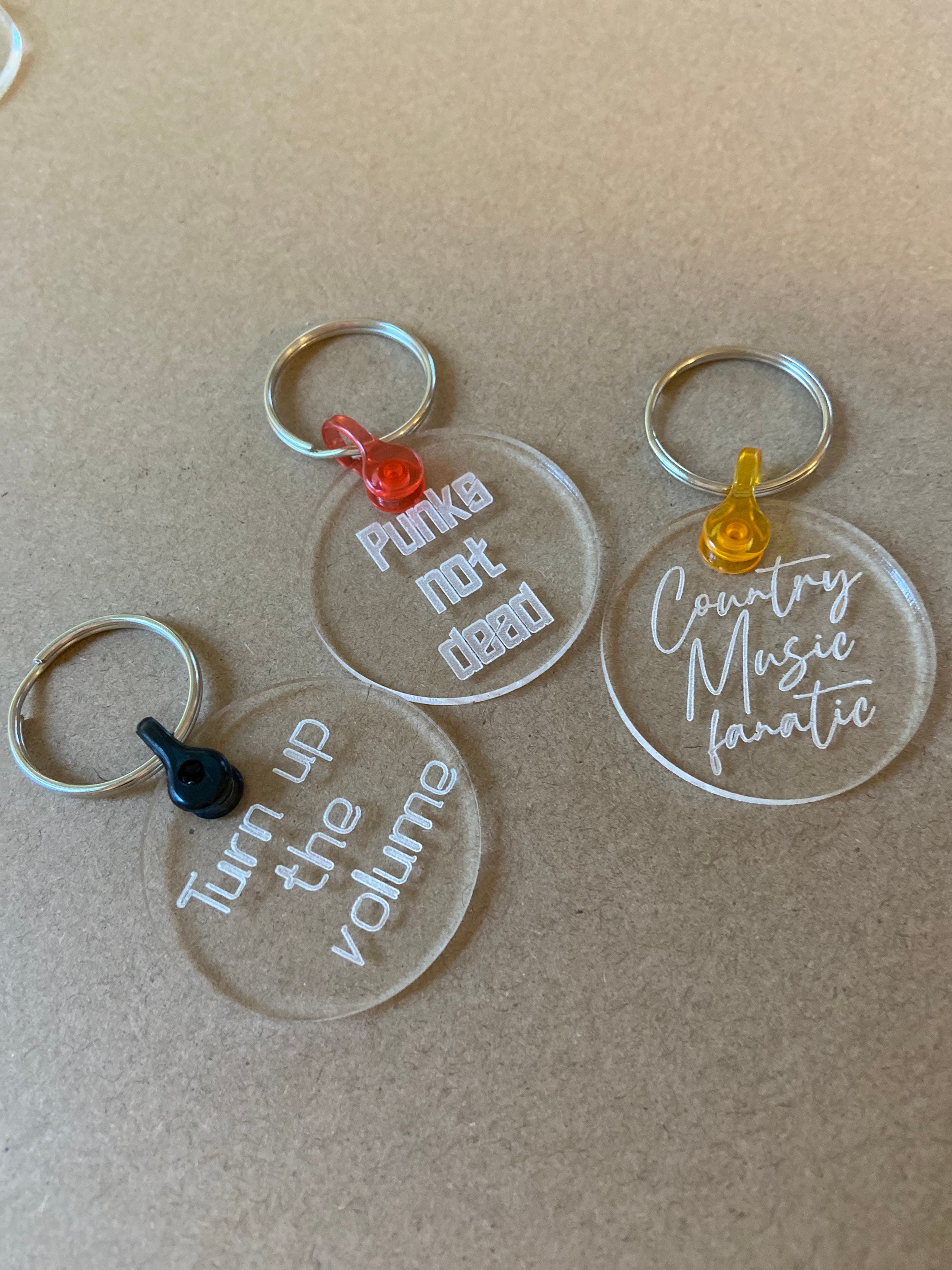 Music Themed Acrylic Keychains Funny Keychains Music Lover Etsy