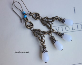 Orient, * White Orient*, playful earrings, ethnic, dance jewelry, Larp, Outlander, Middle Ages