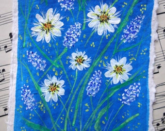 Spring flowers, red or white, small paintings, flowers, hand painted, gouache colors, original, flowers, on cotton paper, unique, unframed